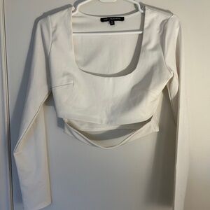 One clothing white going out long sleeve